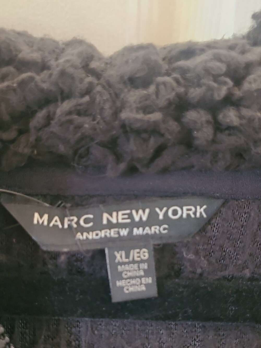 Marc New York Black Teddy Sherpa Zip Hoodie Bin 6 - Picture 2 of 3